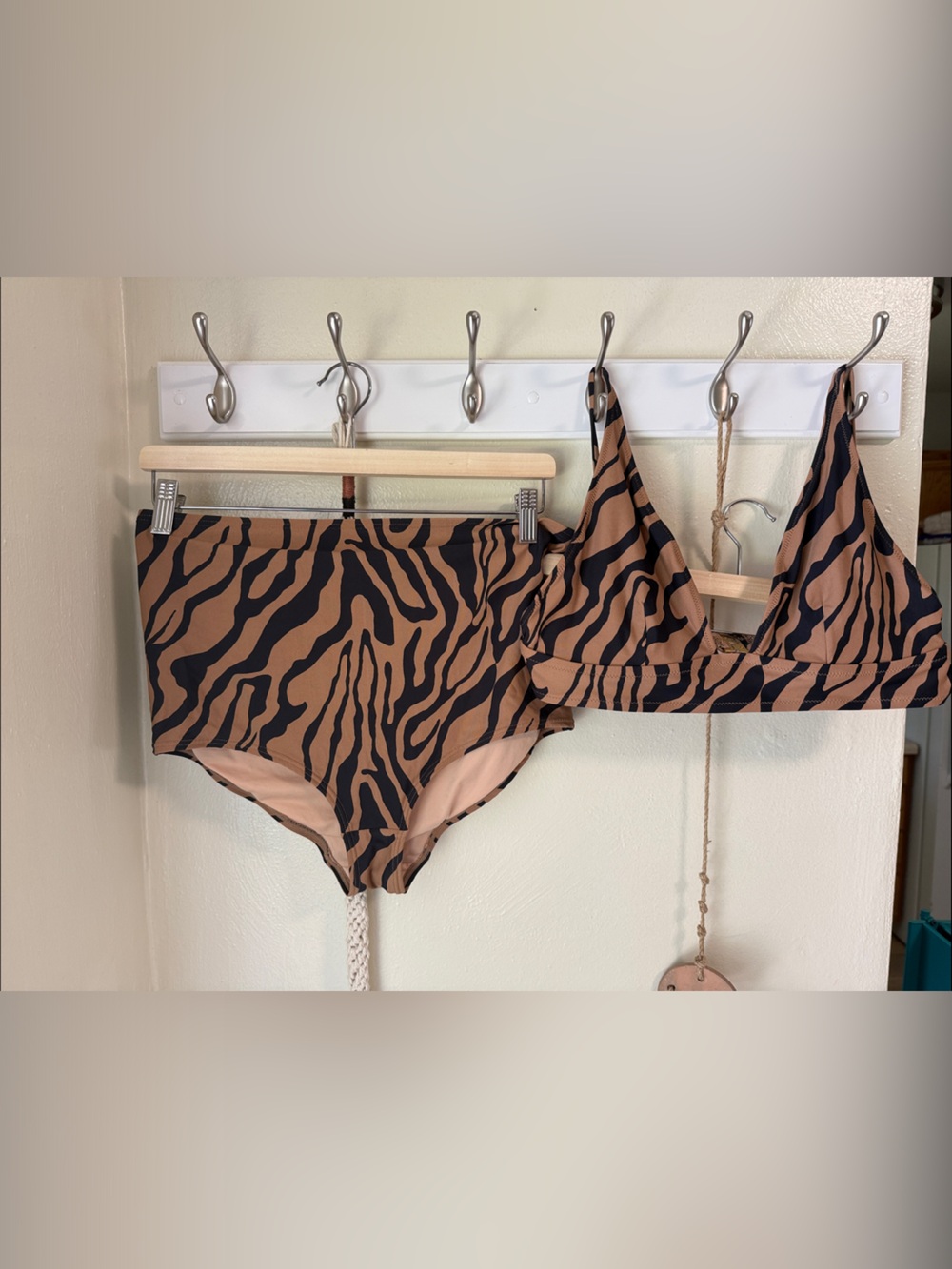 J Crew Animal Print Bikini Set- Size L